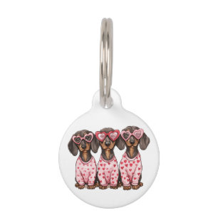 Médaillon Pour Animaux Chiens de la Saint Valentin