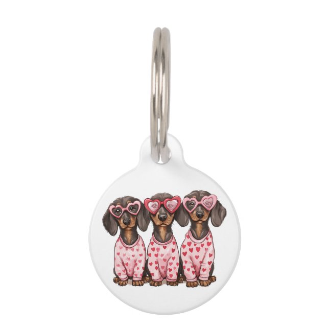 Médaillon Pour Animaux Chiens de la Saint Valentin (Devant)