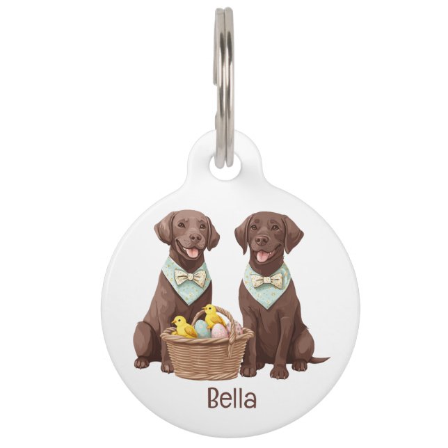 Médaillon Pour Animaux Chiens de récupération du labrador de pâques (Devant)