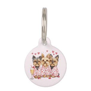 Médaillon Pour Animaux Chiens de Yorkie de la Saint-Valentin
