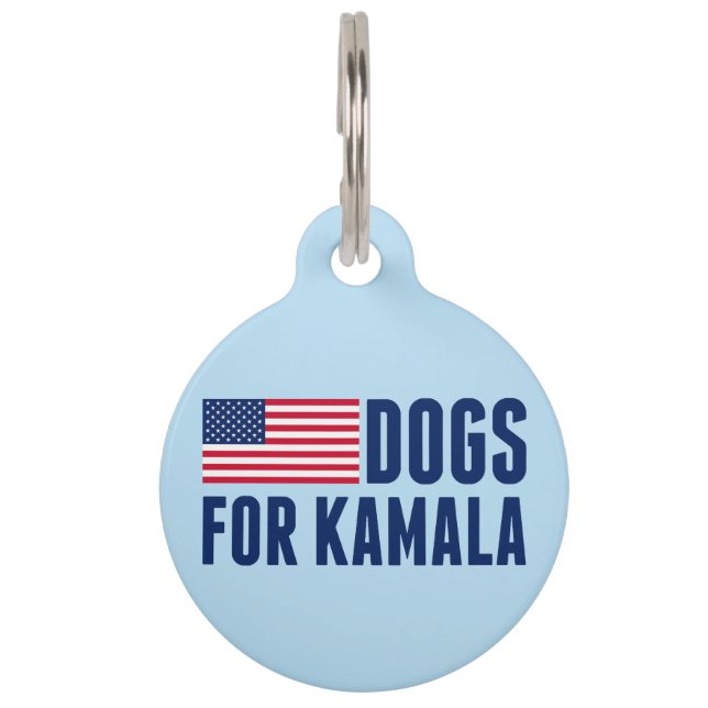 Médaillon Pour Animaux Chiens pour le drapeau américain Kamala Harris (Devant)