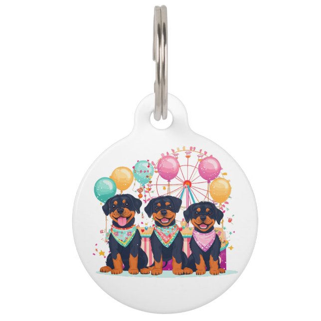 Médaillon Pour Animaux Chiens Rottweiler À Un Carnaval (Devant)