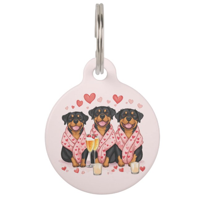 Médaillon Pour Animaux Chiens rotules de la Saint-Valentin (Devant)