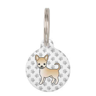 Médaillon Pour Animaux Chihuahua à poil lisse couleur faon Chien de dessi