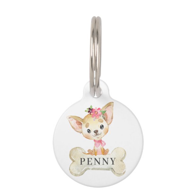 Médaillon Pour Animaux Chihuahua Chien chiot (Devant)