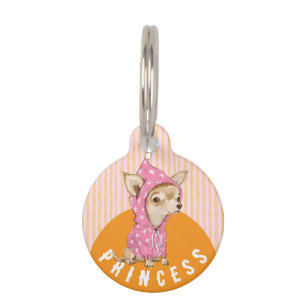Médaillon Pour Animaux Chihuahua drôle mignon chien rose orange