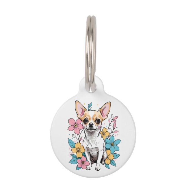 Médaillon Pour Animaux Chihuahua du printemps (Devant)