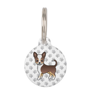 Médaillon Pour Animaux Chihuahua Tricolor Pelage Lisse Chocolat Chien Mig
