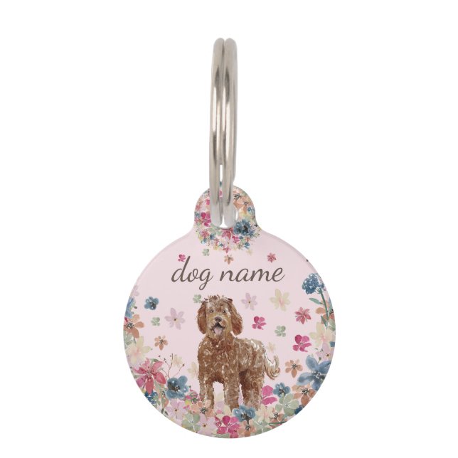Médaillon Pour Animaux Chiot chien Labradoodle (Devant)