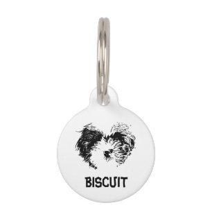 Médaillon Pour Animaux Chiots Shih tzu modernes personnalisés nom personn