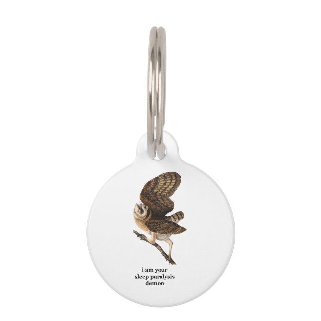 Médaillon Pour Animaux Chouette effraie drôle (Devant)