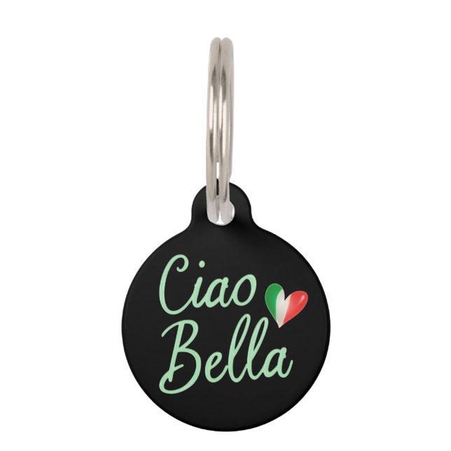 Médaillon Pour Animaux Ciao Bella Drapeau Italien Design Amusant Et Magiq (Devant)