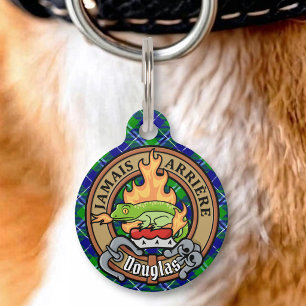 Médaillon Pour Animaux Cimier du clan Douglas sur tartan