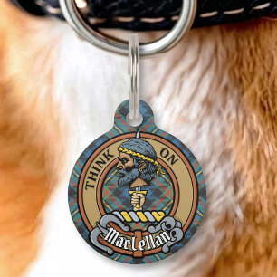 Médaillon Pour Animaux Cimier du clan MacLellan sur tartan ancien