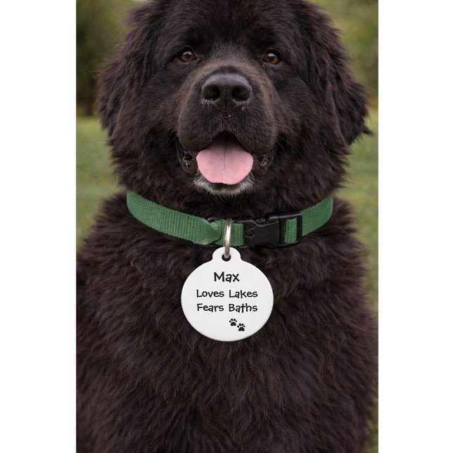 Médaillon Pour Animaux Citation drôle avec numéro de téléphone | Nom pers (Créateur téléchargé)