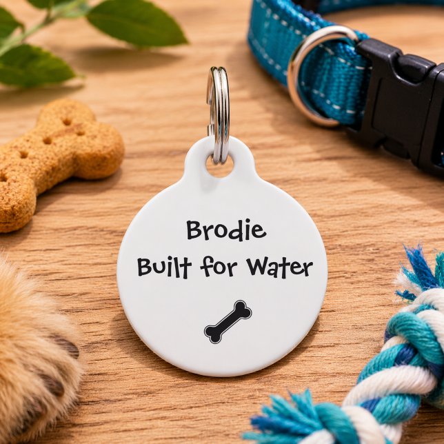 Médaillon Pour Animaux Citation drôle de chien avec numéro de téléphone | (Créateur téléchargé)