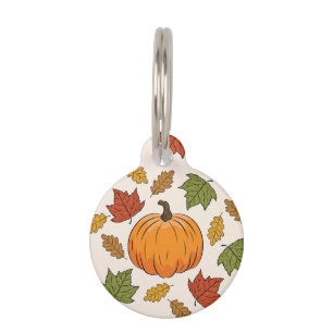Médaillon Pour Animaux Citrouille et feuilles d'automne colorées & infos 