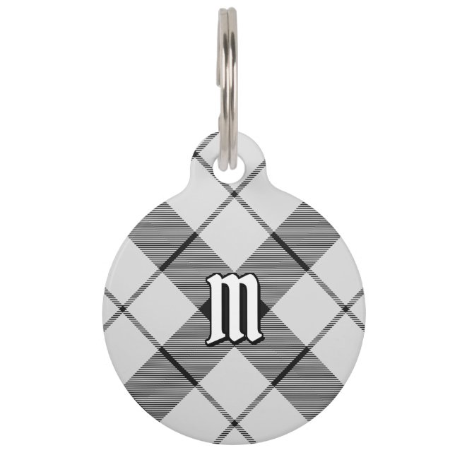 Médaillon Pour Animaux Clan MacFarlane Tartan noir et blanc (Devant)