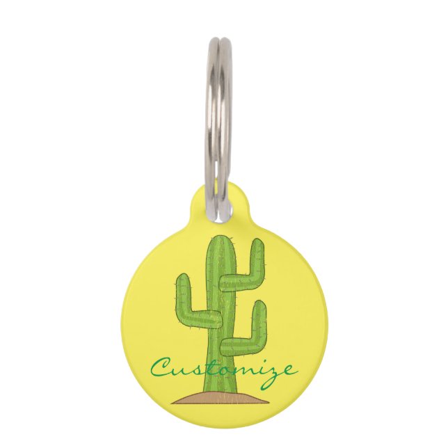 Médaillon Pour Animaux Classique de Thunder_Cove de cactus de Saguaro (Dos)