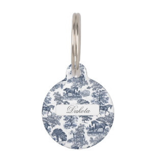 Médaillon Pour Animaux Classy Elegant Blue Horses Nom de l'outil