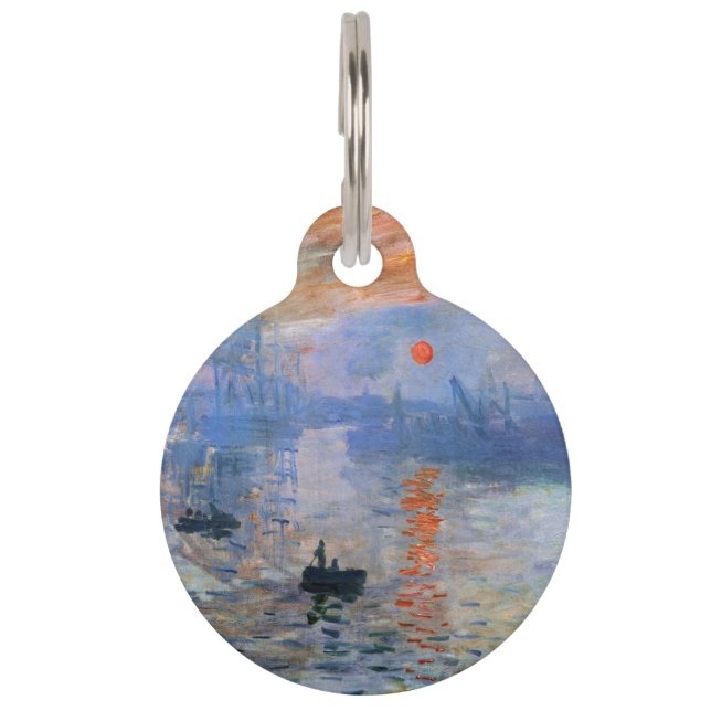 Médaillon Pour Animaux Claude Monet Impression Soleil Levant 1872 Port Ar (Devant)