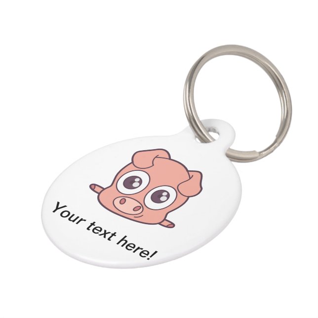 Médaillon Pour Animaux Clipart mignon de porc (Côté )