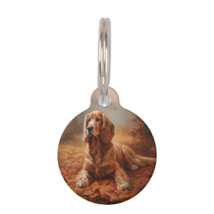 Médaillon Pour Animaux Cocker Spaniel en automne feuilles chute inspire