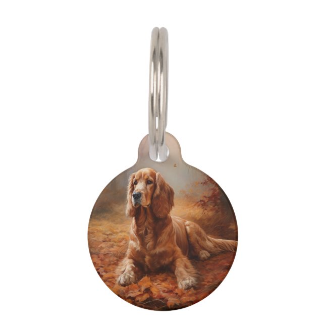 Médaillon Pour Animaux Cocker Spaniel en automne, les feuilles mortes ins (Devant)