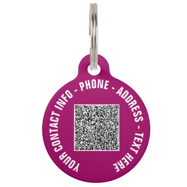 Médaillon Pour Animaux Code QR Info de numérisation et ID d'animal de com (Devant)