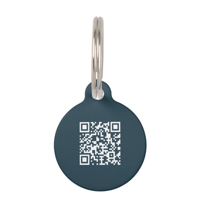 Médaillon Pour Animaux Code Qr vert mignon élégant moderne (Devant)