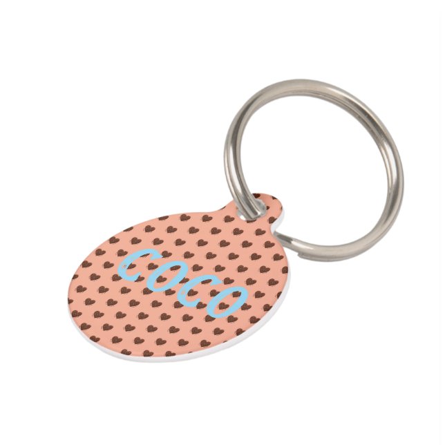 Médaillon Pour Animaux Coeur café (Côté )