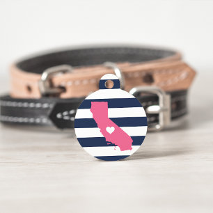 Médaillon Pour Animaux Coeur californien