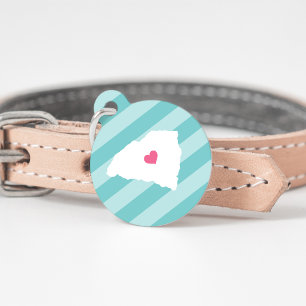 Médaillon Pour Animaux Coeur de Caroline du Sud