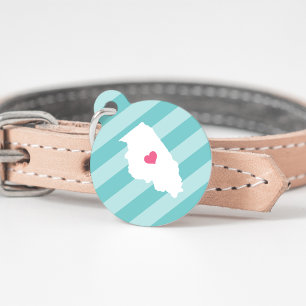 Médaillon Pour Animaux Coeur de l'Illinois