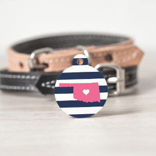 Médaillon Pour Animaux Coeur de l'Oklahoma