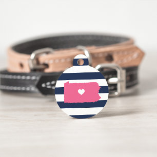 Médaillon Pour Animaux Coeur de Pennsylvanie