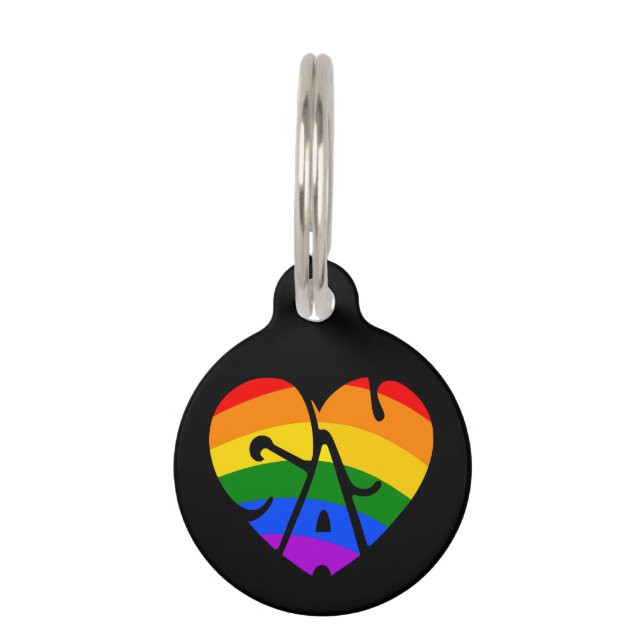 Médaillon Pour Animaux Coeur gay (Devant)