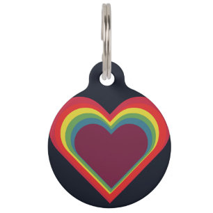 Médaillon Pour Animaux Cœur ♥ Heart – Couleurs Arc-en-ciel – Regenbogenfa