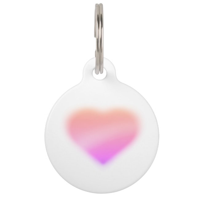 Médaillon Pour Animaux cœur rose (Devant)