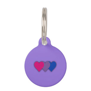Médaillon Pour Animaux Coeurs de fierté de bisexualité