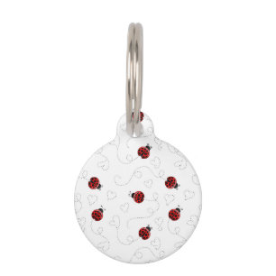 Médaillon Pour Animaux Coeurs noirs de l'amant de l'insecte rouge Ladybug