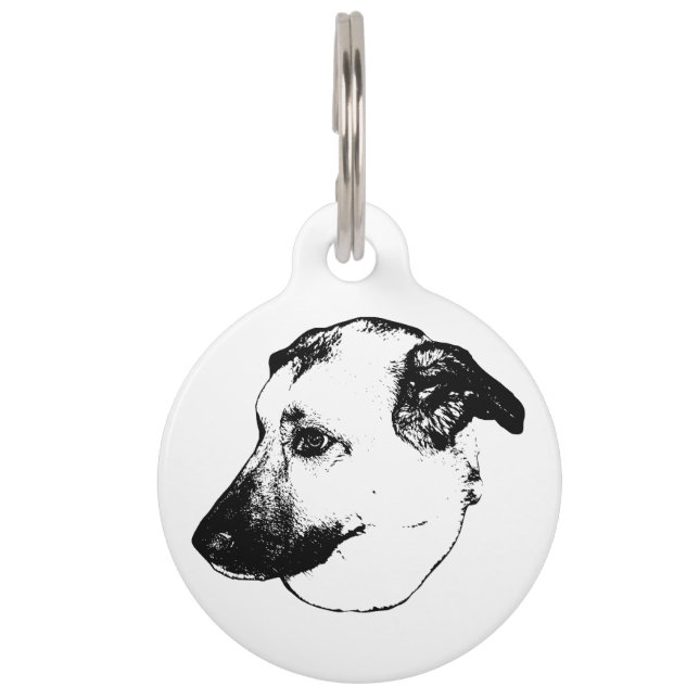 Médaillon Pour Animaux Collier Artistique, ID de Compagnie Nette (Devant)