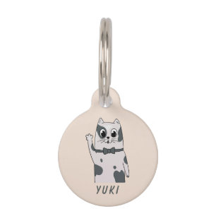 Médaillon Pour Animaux Collier Chat Chapeau Papillon Personnalisé - G