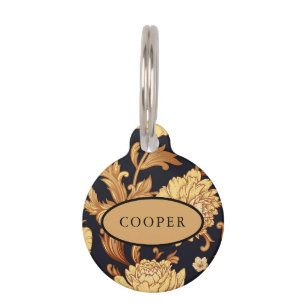Médaillon Pour Animaux Collier de chien en or noir personnalisé Numéro d'