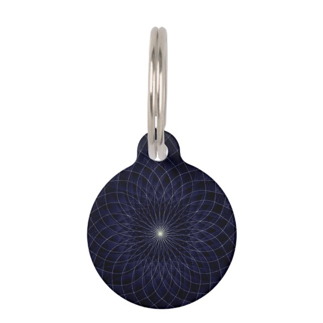 Médaillon Pour Animaux Collier d'identification Mandala de Géométrie Sacr (Devant)