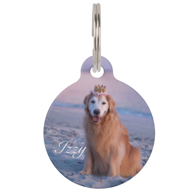Médaillon Pour Animaux Collier personnalisé avec photo de l'animal et pla (Devant)