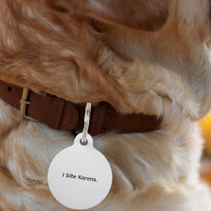 Médaillon Pour Animaux Collier Personnalisé Drôle pour Chien Chat Je Mord