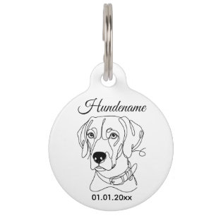 Médaillon Pour Animaux Collier personnalisé en ligne art minimaliste pour