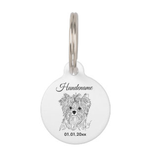 Médaillon Pour Animaux Collier personnalisé pour Yorkie en ligne artistiq