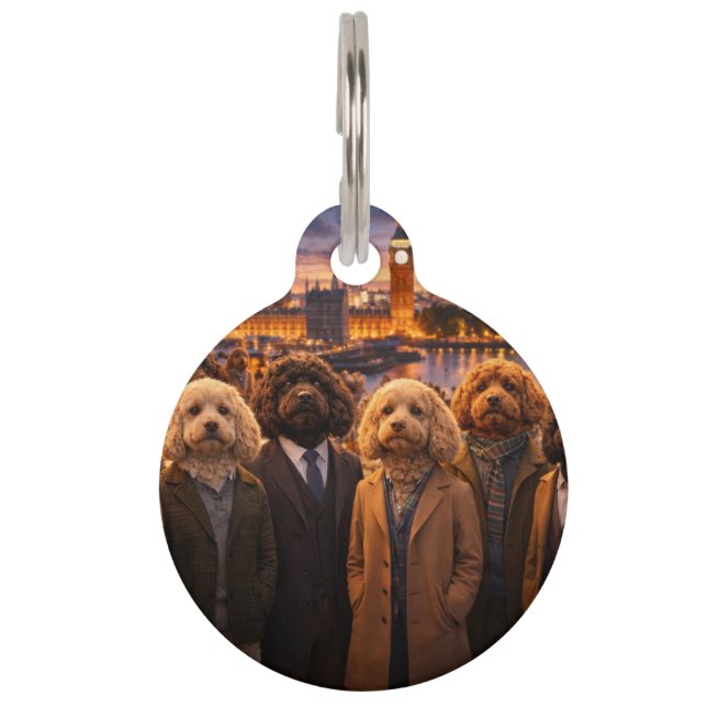 Médaillon Pour Animaux Collier pour chien Cockapoo de Londres | Étiquette (Devant)